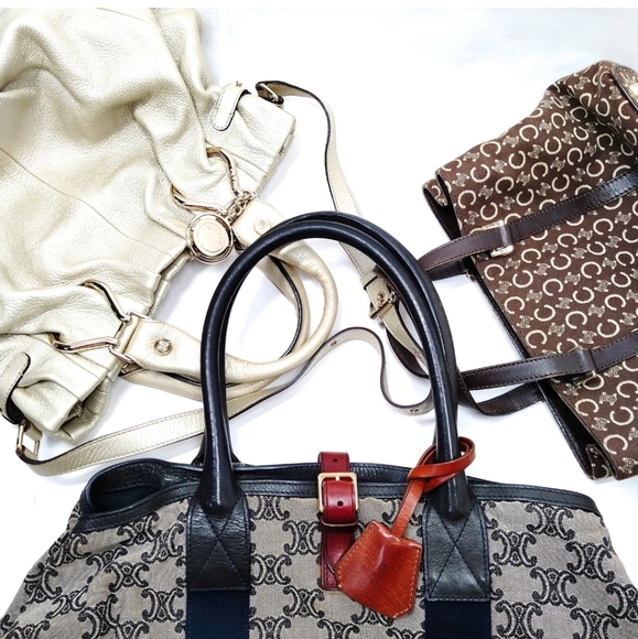 Celine handbag leather canvas - Picture 3 of 3